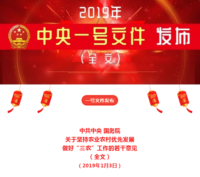 全文丨2019年中央一号文件发布